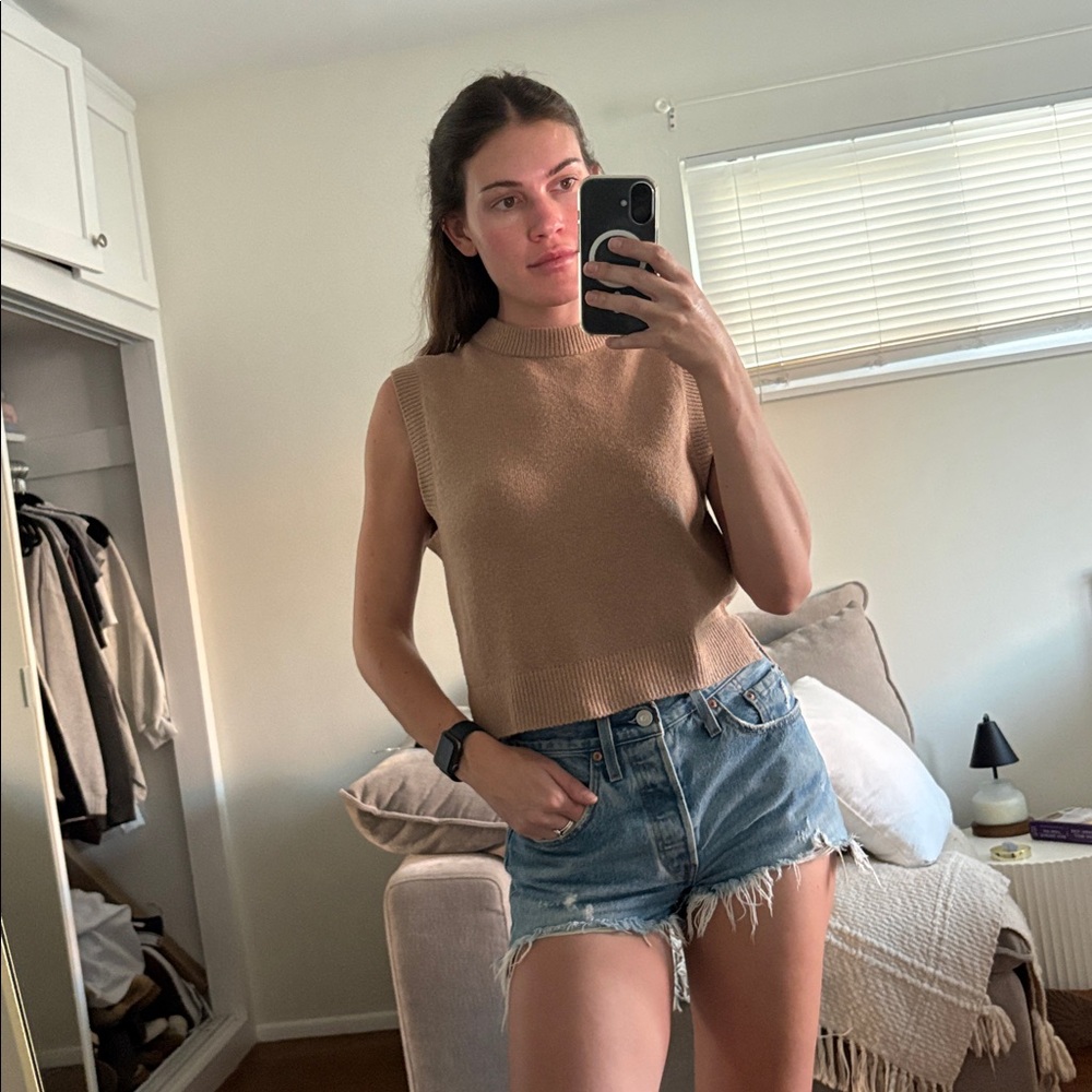 French Connection Tan Sleeveless Tank Top